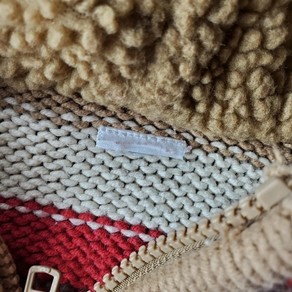 Gymboree 2009 Hooded Knit Striped Winter Sweater Full-Zip Brown Red Vintage